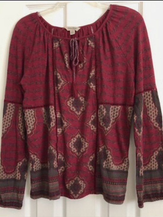 Lucky Brand Tops - Lucky Brand Red Boho Printed Peasant Tunic  boho fairy